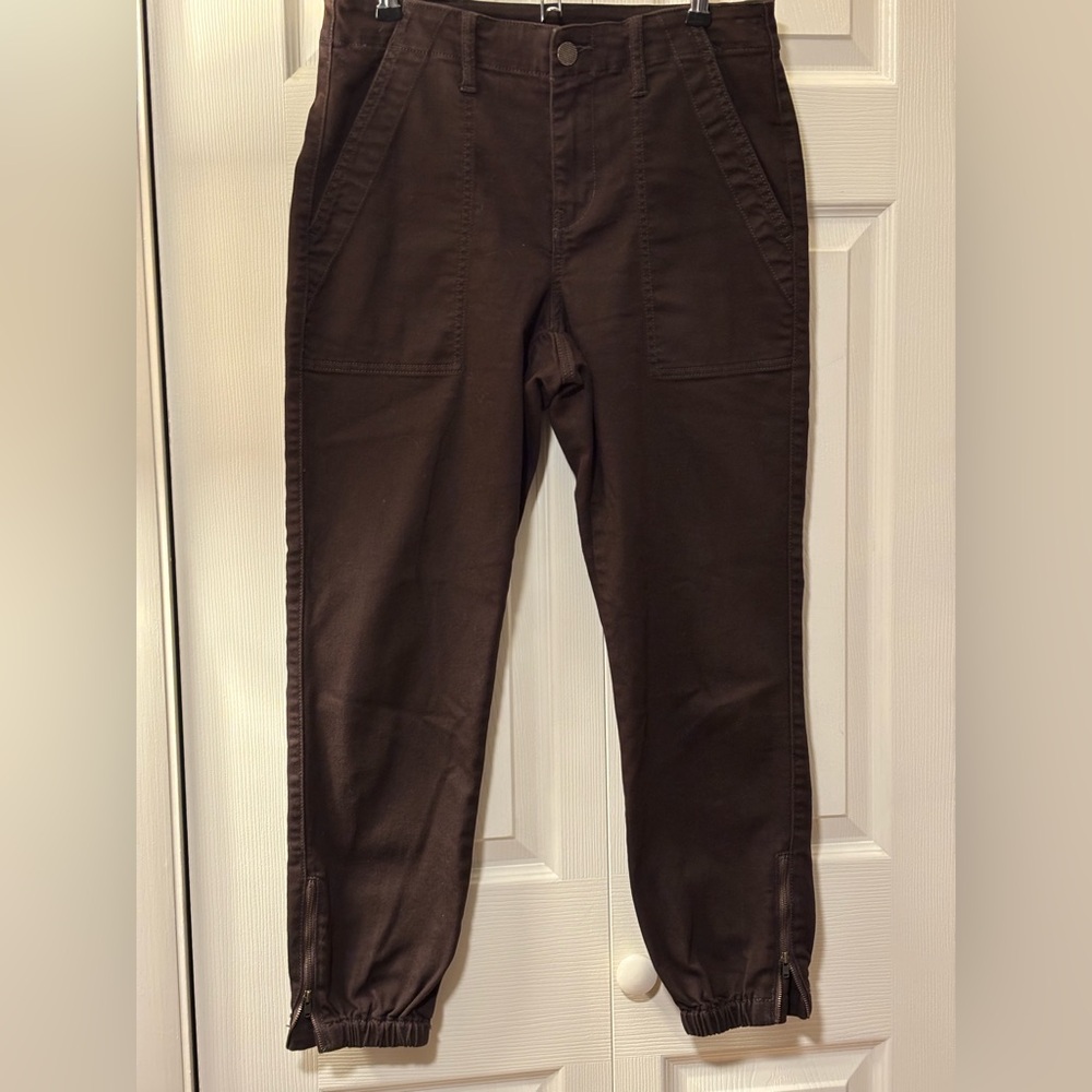 CAbi Chocolate Brown Pants with zipper ankles